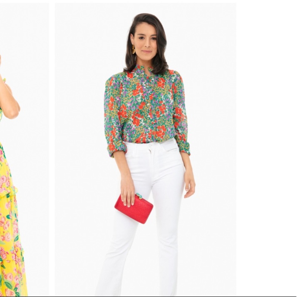 Banjanan Multi Color Garden Poppy Floral Blouse